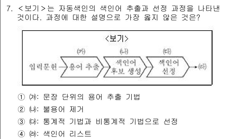 9급_지방직_공무원_서울시_정보봉사개론 2019년 7번 - 문장 단위의 용어 추출 기법은 일반적으로 개별 단어가 아닌 문장 내의 맥... 에 관한 핵심 기출문제