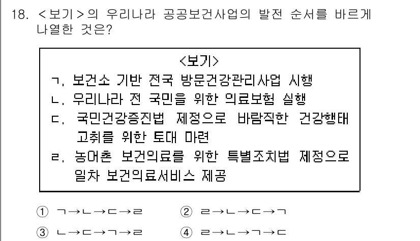 9급_지방직_공무원_서울시_지역사회간호 2019년 18번 - 지역사회 간호는 주민의 건강 증진을 목표로 하며, 주민의 요구에 맞춘 맞... 에 관한 핵심 기출문제