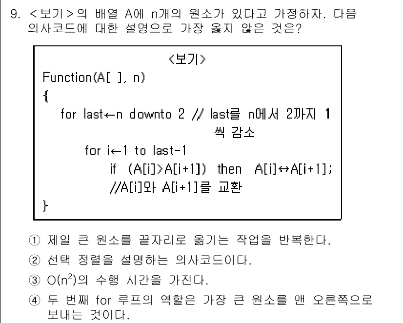 9급_지방직_공무원_서울시_컴퓨터일반 2019년 9번 - 이 코드는 `last`가 0부터 2까지 역순으로 반복하고, 각 조건에 따... 에 관한 핵심 기출문제