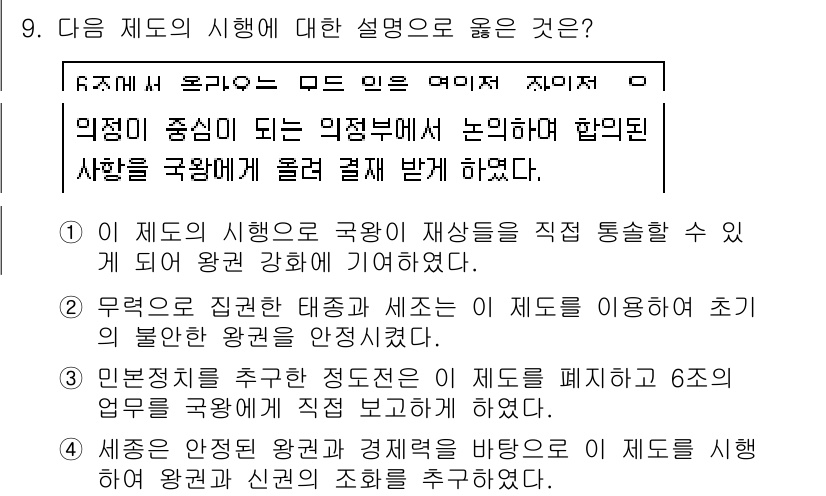 9급_지방직_공무원_서울시_한국사 2015년 9번 - 제도는 국왕의 재상들을 직접 통솔할 수 있어 왕권 강화를 도모하였다. 이... 에 관한 핵심 기출문제