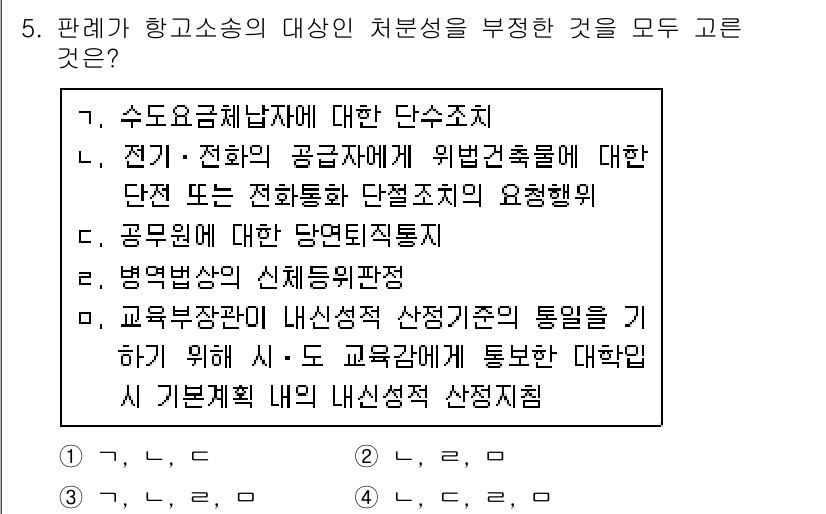 9급_지방직_공무원_서울시_행정법총론 2017년 5번 - . 상위 기준 및 단체 규약을 위반한 경우, 법령의 취지에서 벗어난 처분... 에 관한 핵심 기출문제