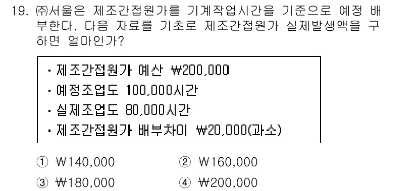 9급_지방직_공무원_서울시_회계학 2015년 17번 - 제조원가를 계산하기 위해 예상 제조 원가에서 실제 제조 원가를 추감합니다... 에 관한 핵심 기출문제