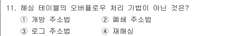 정보처리기사(구) 2018년 11번 - 정답은 3번 로그 주소법입니다. 로그 주소법은 해상 데이터의 오버플로우 ... 에 관한 핵심 기출문제