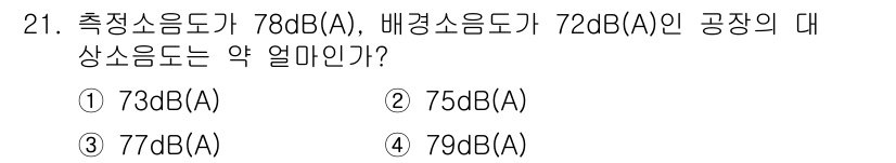 소음진동산업기사 2020년 21번 - 해당 자격증의 핵심 개념을 묻는 객관식 문제