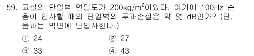소음진동산업기사 2020년 59번 - 해당 자격증의 핵심 개념을 묻는 객관식 문제