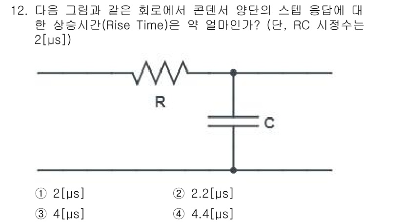 전파전자통신기사 2015년 12번 - 해당 자격증의 핵심 개념을 묻는 객관식 문제