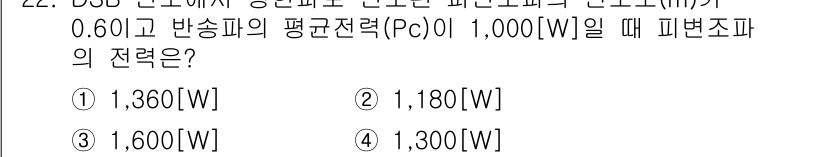 전파전자통신기사 2015년 22번 - 해당 자격증의 핵심 개념을 묻는 객관식 문제