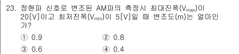 전파전자통신기사 2015년 23번 - 해당 자격증의 핵심 개념을 묻는 객관식 문제