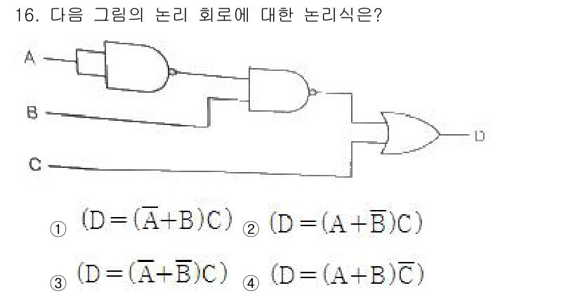 전파전자통신기사 2018년 16번 - 주어진 회로의 논리식은 A와 B가 AND 게이트를 통해 입력되고, 그 결... 에 관한 핵심 기출문제