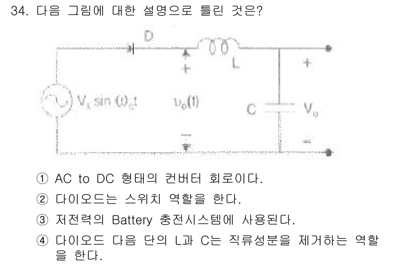 전파전자통신기사 2019년 34번 - 해당 자격증의 핵심 개념을 묻는 객관식 문제