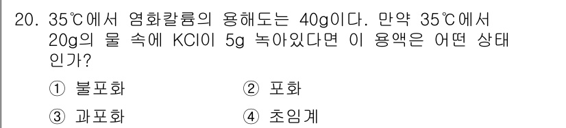 화학분석기사 2016년 20번 - 해당 자격증의 핵심 개념을 묻는 객관식 문제