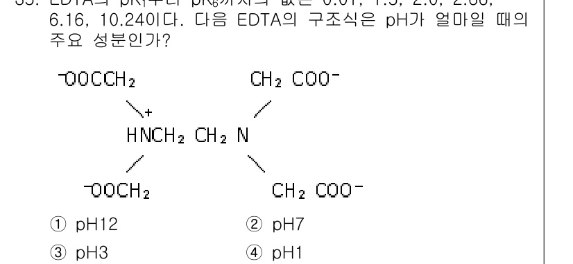 화학분석기사(구) 2018년 35번 - 해당 자격증의 핵심 개념을 묻는 객관식 문제