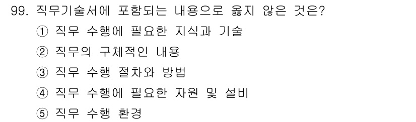 가맹거래사 2016년 98번 - 직무기술서에는 해당 직무의 수행에 필요한 지식, 기술, 절차 및 자원 등... 에 관한 핵심 기출문제