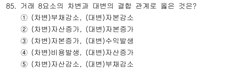 가맹거래사 2020년 85번 - . 

부채감소와 자본감소는 상호 연관성이 있습니다. 부채가 줄어들면, ... 에 관한 핵심 기출문제