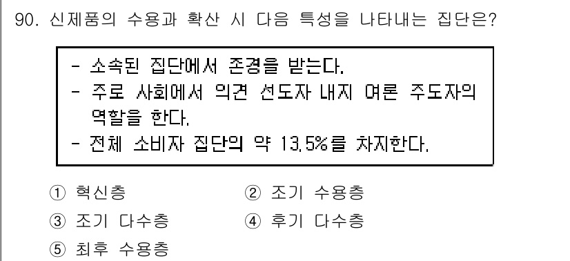 가맹거래사 2020년 90번 - 정답인 이유는 "주로 사회에서 의견 선도자 내지 여러 주도자의 역활을 한... 에 관한 핵심 기출문제