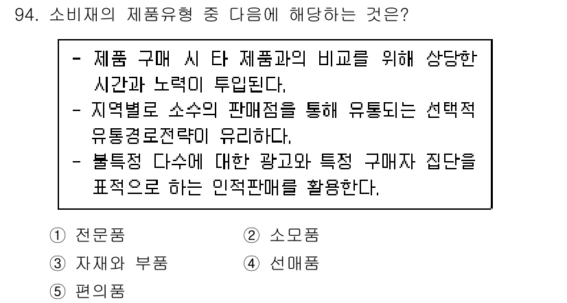 가맹거래사 2020년 94번 - 소매업체가 특정 상품이나 서비스의 장점과 특성을 강조하여 소비자에게 홍보... 에 관한 핵심 기출문제