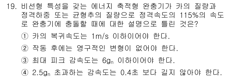 승강기산업기사 2020년 19번 - 주어진 문제는 비선형 특성을 가진 승강기에서의 속도와 감속에 관한 설명입... 에 관한 핵심 기출문제