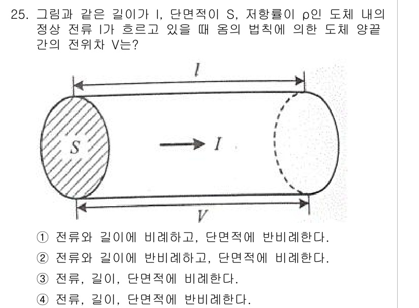 전자산업기사 2020년 25번 - 이 문제는 전자유체의 기초 원리에 관한 것입니다. 도체 내에 흐르는 전류... 에 관한 핵심 기출문제