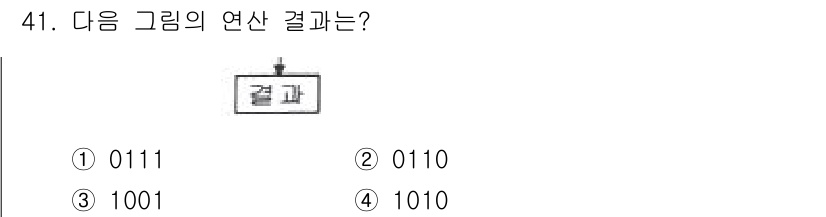 전자산업기사 2020년 41번 - 주어진 그림에서 '결과'를 나타내는 비트 값을 확인할 수 있습니다. 주어... 에 관한 핵심 기출문제