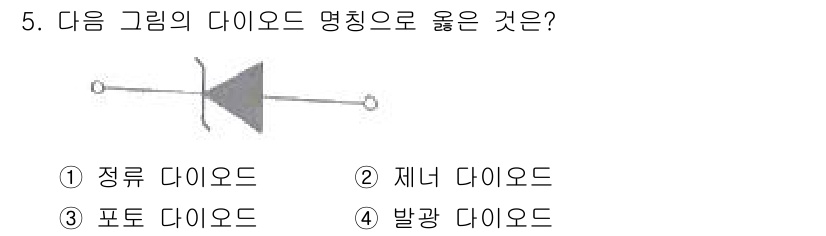 신재생에너지발전설비산업기사 2020년 5번 - 주어진 그림은 제너 다이오드의 전형적인 기호입니다. 제너 다이오드는 일정... 에 관한 핵심 기출문제