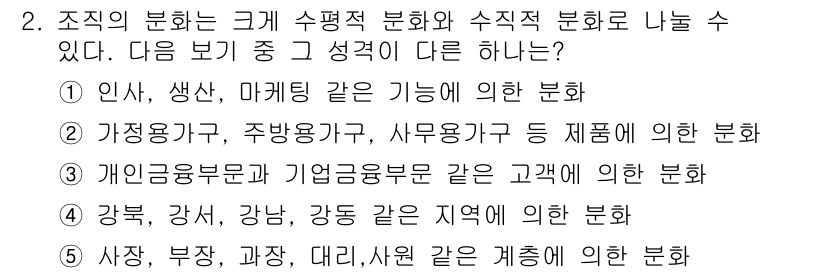 유통관리사_1급 2015년 2번 - 해당 자격증의 핵심 개념을 묻는 객관식 문제