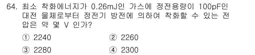 산업안전기사 2020년 64번 - 해당 자격증의 핵심 개념을 묻는 객관식 문제