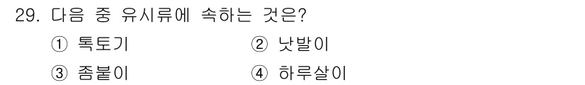 식물보호기사 2020년 29번 - 하루살이는 곤충의 일종으로, 유시류에 속합니다. 다른 선택지인 독토기, ... 에 관한 핵심 기출문제