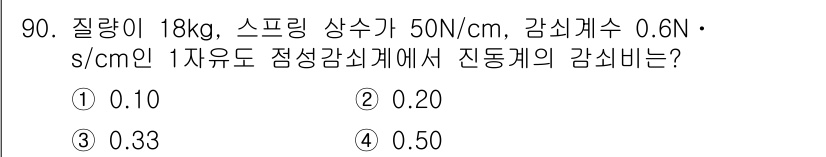 일반기계기사 2020년 90번 - 해당 자격증의 핵심 개념을 묻는 객관식 문제