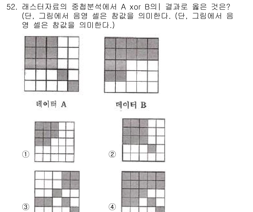 지적기사 2020년 52번 - A xor B는 두 비트 배열에서 같은 위치가 1인 경우 0, 다른 경우... 에 관한 핵심 기출문제