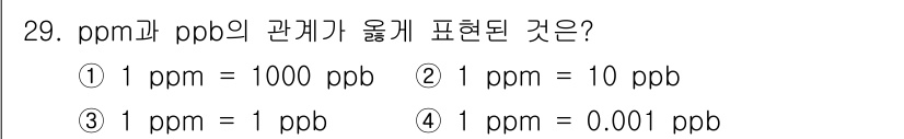 화학분석기사(구) 2020년 30번 - 해당 자격증의 핵심 개념을 묻는 객관식 문제