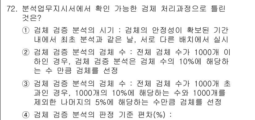 화학분석기사(구) 2020년 73번 - 해당 자격증의 핵심 개념을 묻는 객관식 문제
