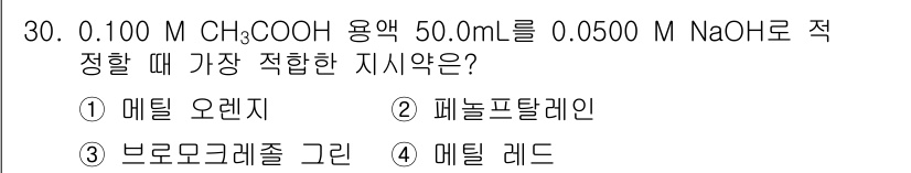 화학분석기사 2020년 31번 - 주어진 문제는 아세트산(CH₃COOH) 용액의 pH를 조절하기 위해 적절... 에 관한 핵심 기출문제