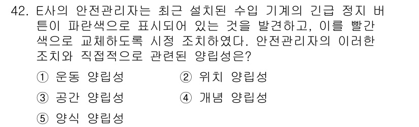 산업안전지도사 2018년 42번 - 안전관리자가 긴급 정지 버튼의 문제를 발견하고 즉각적으로 조치를 취한 것... 에 관한 핵심 기출문제