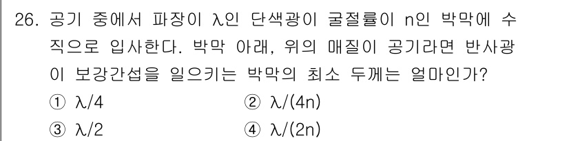 광학기사 2015년 27번 - 해당 자격증의 핵심 개념을 묻는 객관식 문제