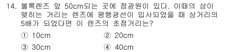 광학기사 2016년 14번 - 해당 자격증의 핵심 개념을 묻는 객관식 문제
