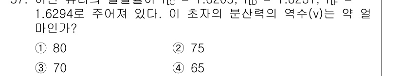 광학기사 2019년 57번 - 해당 자격증의 핵심 개념을 묻는 객관식 문제