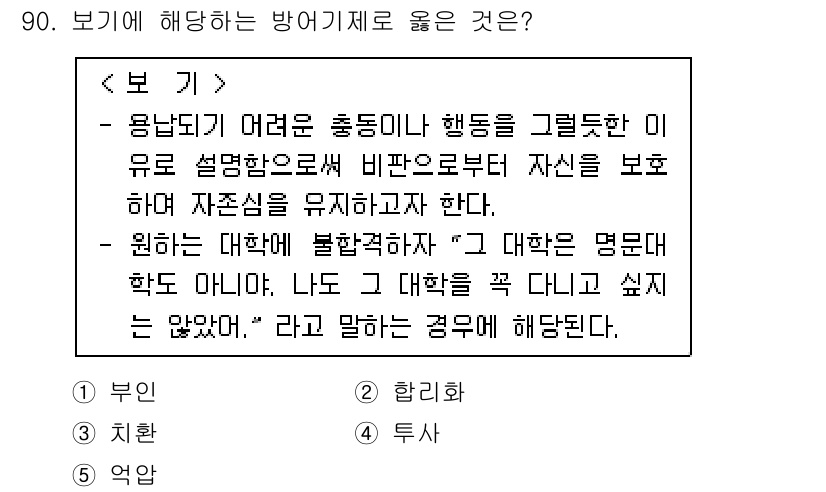 청소년상담사_3급(1교시)(구) 2020년 90번 - 주어진 보기에서 '불합격자'의 표현을 보면, 자신의 선택에 대한 부정적인... 에 관한 핵심 기출문제