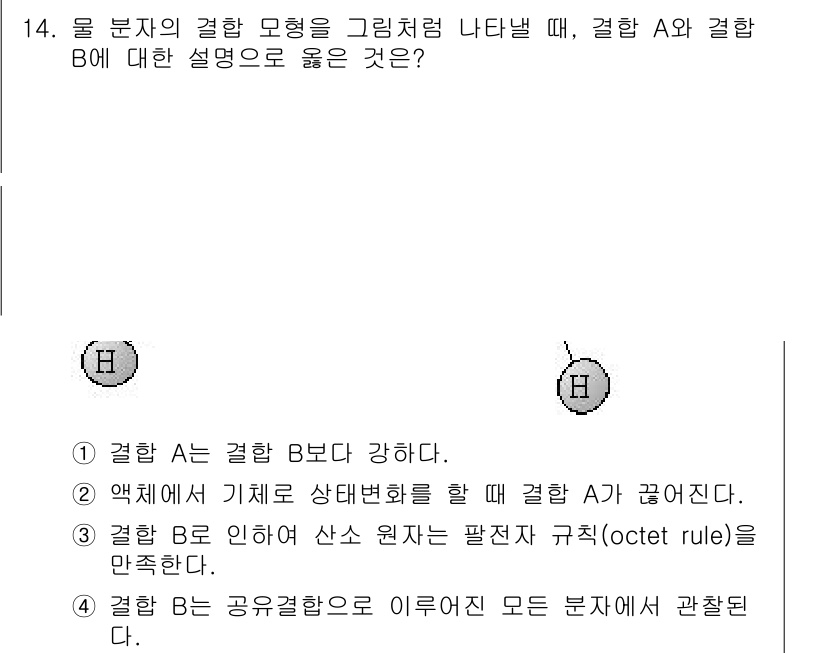 9급_지방직_공무원_화학공학일반 2020년 14번 - 결합 A가 결합 B보다 강하다는 것은 결합 A의 에너지가 상대적으로 높고... 에 관한 핵심 기출문제