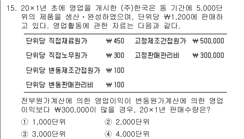 9급_지방직_공무원_회계학 2020년 15번 - 이 문제는 매출액과 비용을 고려하여 영업이익을 계산하는 것입니다. 판매된... 에 관한 핵심 기출문제