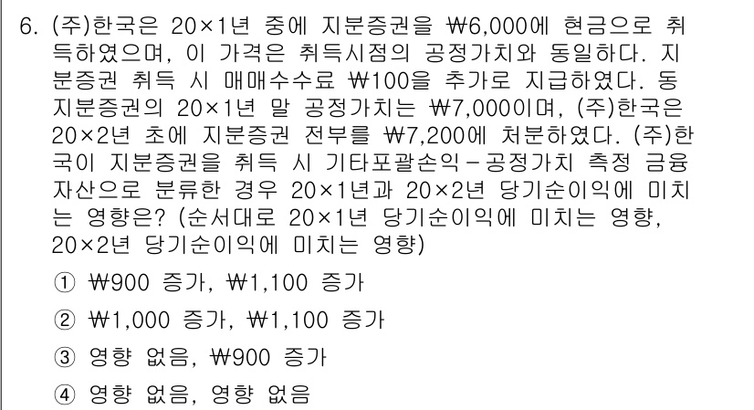 9급_지방직_공무원_회계학 2020년 6번 - 정답이 '4'인 이유는, 20×1년과 20×2년 당기순이익에 미치는 영향... 에 관한 핵심 기출문제