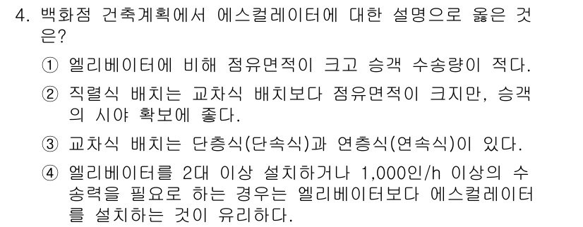 9급_국가직_공무원_건축계획 2020년 4번 - 해당 자격증의 핵심 개념을 묻는 객관식 문제