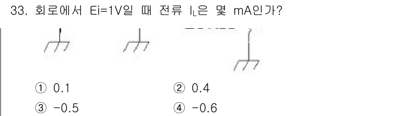 반도체커스텀레이아웃산업기사 2017년 33번 - 회로에서 주어진 전압 \(E_i = 1V\) 일 때, 전류 \(I_L\)... 에 관한 핵심 기출문제