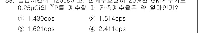 원자력기사 2019년 89번 - 해당 자격증의 핵심 개념을 묻는 객관식 문제