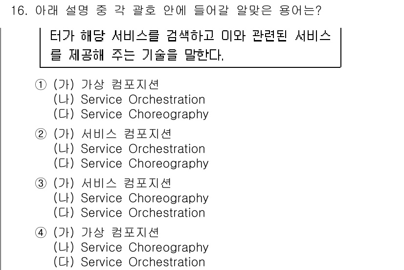 IoT지식능력검정 2017년 16번 - 주어진 문제는 특정 서비스를 검색하고 관련된 서비스를 제공하는 기술을 묻... 에 관한 핵심 기출문제