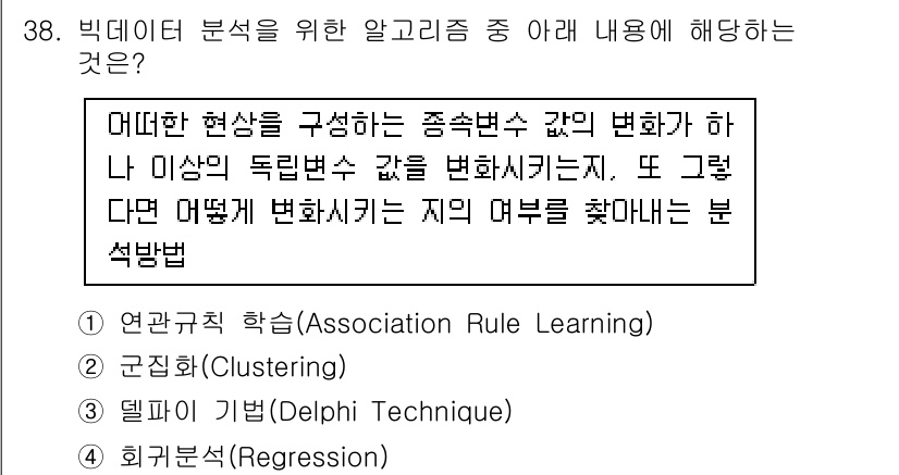 IoT지식능력검정 2017년 39번 - 주어진 문제는 "어떠한 현상을 구성하는 종속변수 값의 변화"에 대한 내용... 에 관한 핵심 기출문제