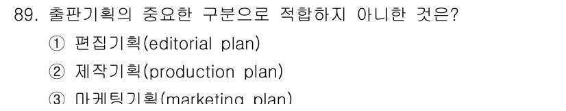 인쇄설계기사 2015년 89번 - 해당 자격증의 핵심 개념을 묻는 객관식 문제