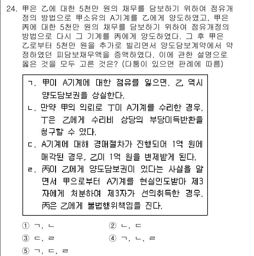 변리사_1차(2교시) 2020년 23번 - 문제의 핵심은 주어진 상황에서 A 기계에 대한 권리와 그에 따른 책임을 ... 에 관한 핵심 기출문제