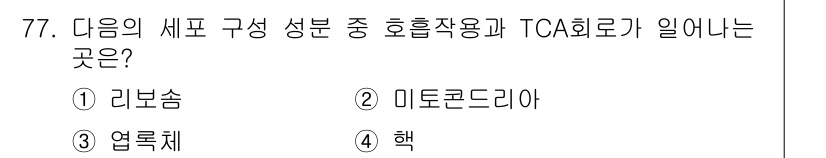 시설원예기사 2021년 77번 - 호흡작용과 TCA 회로는 세포의 에너지 대사에서 중요한 역할을 하며, 주... 에 관한 핵심 기출문제