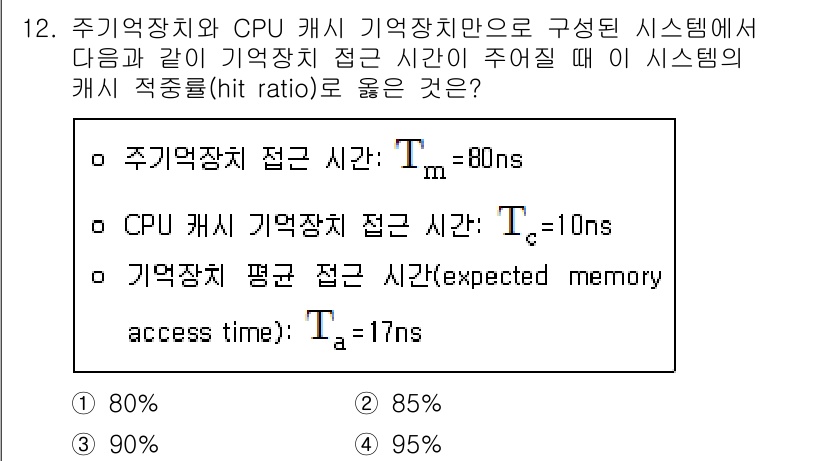계리직공무원_컴퓨터_일반 2021년 12번 - 해당 자격증의 핵심 개념을 묻는 객관식 문제
