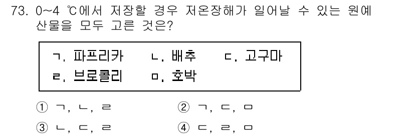 농산물품질관리사_1차 2018년 73번 - 해당 자격증의 핵심 개념을 묻는 객관식 문제